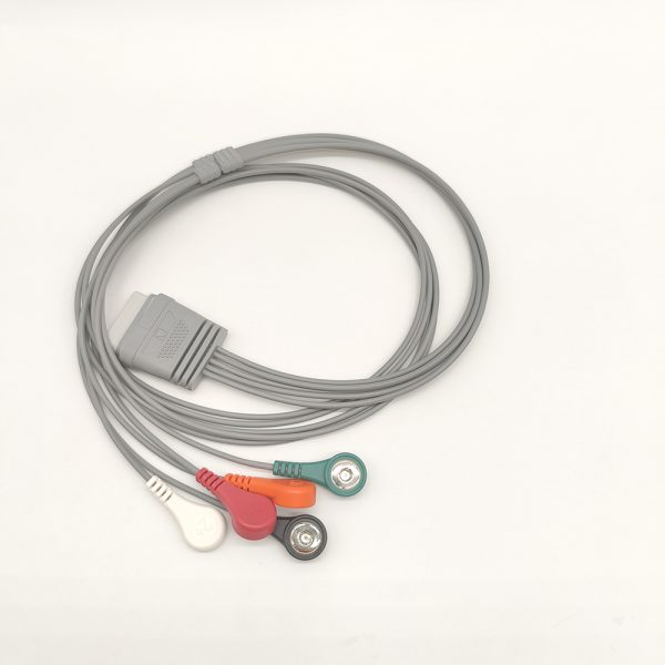 65.edan Compatible 5 leads Holter Recorder ECG Cables and Leadwires