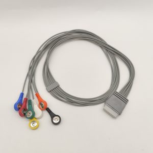 75.EDAN Compatible 5leads Holter Recorder ECG Cables and Leadwires