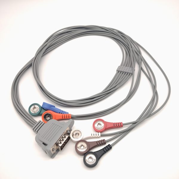 123.DMS Compatible 7 leads Holter Recorder ECG Cables and Leadwires