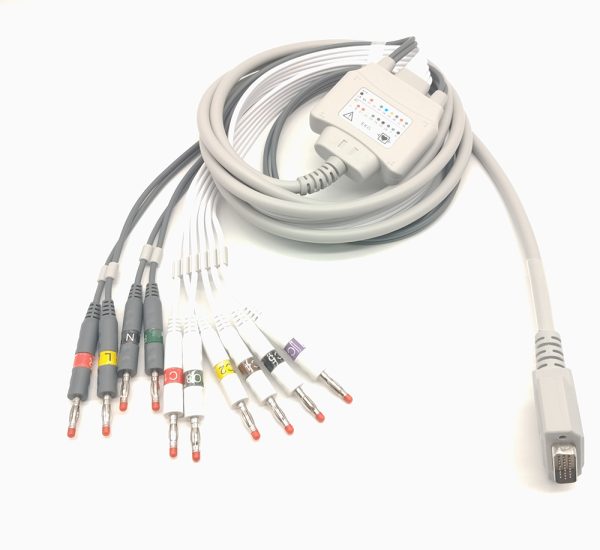 139.zoncare Compatible 10 leads/12 leads Direct-Connect EKG Cables