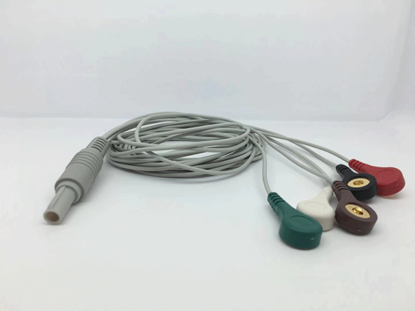 14.Hlmedical Compatible 5leads ECG Holter Lead-wires and cables